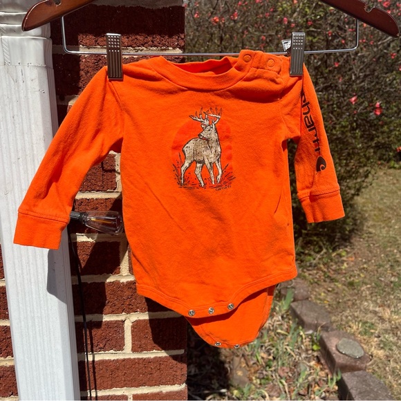 Carhartt Other - Carhartt Orange Kids Bodysuit with Deer Print